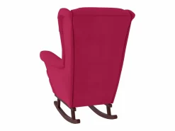 vidaxl Mecedora con respaldo alto de terciopelo y madera maciza Rojo Outlet