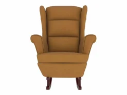 Mecedora con respaldo alto de terciopelo marrón y madera maciza^vidaxl Discount