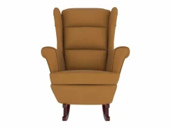 Mecedora con respaldo alto de terciopelo marrón y madera maciza^vidaxl Discount