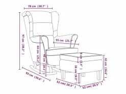 vidaxl Mecedora con respaldo alto de terciopelo madera maciza Amarillo Online