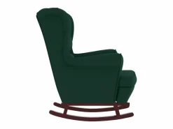 Mecedora con respaldo alto de terciopelo oscuro y madera maciza^vidaxl Best