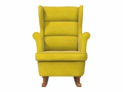 vidaxl Sillón Balancín|Mecedora con respaldo alto de terciopelo madera maciza