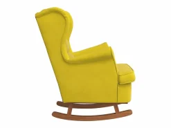 vidaxl Sillón Balancín|Mecedora con respaldo alto de terciopelo madera maciza