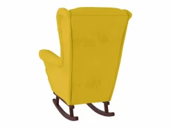 vidaxl Sillón Balancín|Mecedora con respaldo alto de terciopelo madera maciza