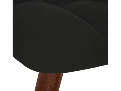 vidaxl Mecedora con taburete de terciopelo Negro Online