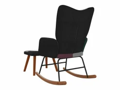 Mecedora con taburete tela patchwork^vidaxl Best