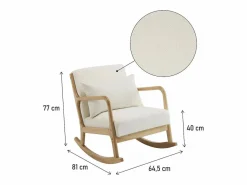 Mecedora de estilo escandinavo de tejido de rizo y madera <> - Beis^Habitat et jardin Outlet