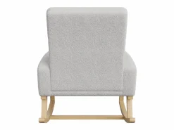 Sillón Balancín|Mecedora de lactancia con bolsillo lateral y reposabrazos, patas de madera, oscuro
