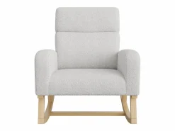 Mecedora de lactancia con bolsillo lateral y reposabrazos, patas de madera, Gris claro Sale
