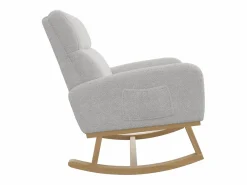 Mecedora de lactancia con bolsillo lateral y reposabrazos, patas de madera, Gris claro Sale