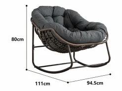 Mecedora de mimbre en forma de huevo con cojín grueso -^Hauss Spole Discount
