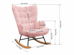Sillón Balancín|Mecedora de peluche de osito de peluche, sillón de lectura acolchado, respaldo a cuadros, color