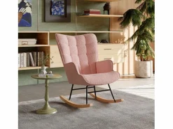 Sillón Balancín|Mecedora de peluche de osito de peluche, sillón de lectura acolchado, respaldo a cuadros, color