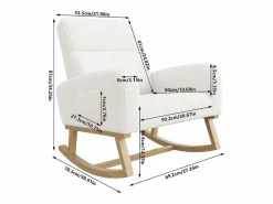 Mecedora de piel de cordero con 2 bolsillos laterales, asiento amplio y cómodo, color Blanco Hot