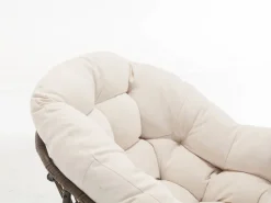 Sillón Escandinavo|Mecedora de ratán - Estructura de acero con cojín suave - Para uso en interiores y exteriores
