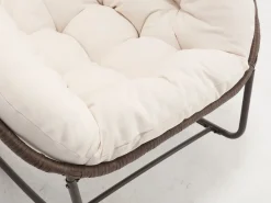 Sillón Escandinavo|Mecedora de ratán - Estructura de acero con cojín suave - Para uso en interiores y exteriores