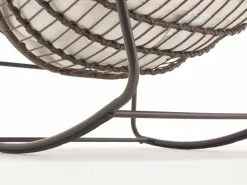 Sillón Escandinavo|Mecedora de ratán - Estructura de acero con cojín suave - Para uso en interiores y exteriores