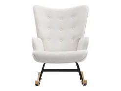 Vente-unique Sillón|Sillón Balancín|Mecedora de tela y botones decorativos en el respaldo ELMINA II
