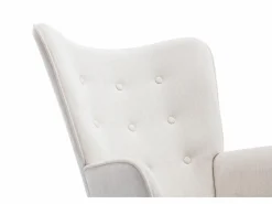 Vente-unique Sillón|Sillón Balancín|Mecedora de tela y botones decorativos en el respaldo ELMINA II
