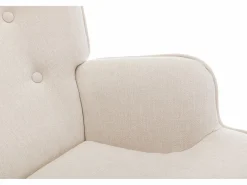 Vente-unique Sillón|Sillón Balancín|Mecedora de tela y botones decorativos en el respaldo ELMINA II