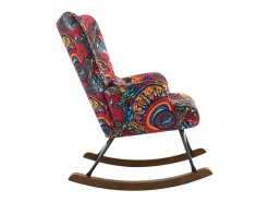 Sillón|Sillón Balancín|Mecedora de terciopelo con estructura de metal y base de madera, ergonómica, cómoda y moderna.