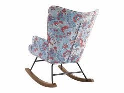 Sillón Escandinavo|Mecedora de terciopelo premium con estructura de metal reforzado, base de madera maciza y diseño escandinavo moderno para dormitorio o balcón