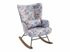 Sillón Escandinavo|Mecedora de terciopelo premium con estructura de metal reforzado, base de madera maciza y diseño escandinavo moderno para dormitorio o balcón