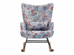 Sillón Escandinavo|Mecedora de terciopelo premium con estructura de metal reforzado, base de madera maciza y diseño escandinavo moderno para dormitorio o balcón