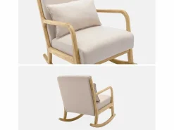 Mecedora estilo escandinavo de madera y tela^Sweeek Best