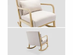 Mecedora estilo escandinavo de madera y tela^Sweeek Best