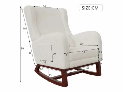 Mecedora, Mecedora - Silla con patas retráctiles - Blanca^