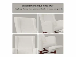 Mecedora, Mecedora - Silla con patas retráctiles - Blanca^