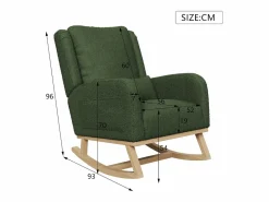 Mecedora moderna en tela de peluche con asiento acolchado de espuma y estructura de madera^ Sale