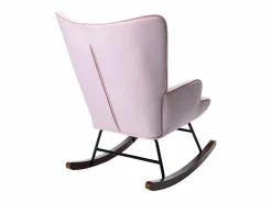 Mecedora moderna tapizada en terciopelo para sala de estar, mecedora con respaldo alto y patas de madera, color^ New