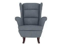 vidaxl Sillón Balancín|Mecedora orejera de terciopelo oscuro y madera maciza