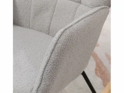Hauss Spole Mecedora, silla mecedora, estructura de acero y patas de madera, color Gris claro Discount