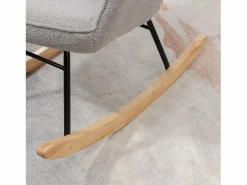 Hauss Spole Mecedora, silla mecedora, estructura de acero y patas de madera, color Gris claro Discount