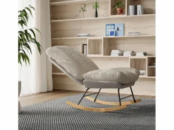 Sillón Balancín|Mecedora tapizada con respaldo ajustable para sala de estar y dormitorio