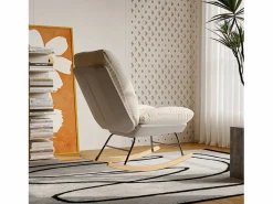 Sillón Balancín|Mecedora tapizada con respaldo ajustable para sala de estar y dormitorio