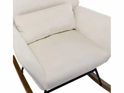 Mecedora tapizada en terciopelo con soporte lumbar, ideal para sala de estar y guardería, color Beige Sale