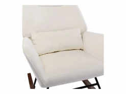Mecedora tapizada en terciopelo con soporte lumbar, ideal para sala de estar y guardería, color Beige Sale