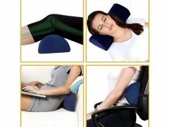 Inphysio Medio Cilindro de Soporte Lumbar de Espuma con Memoria MULTIFUNCIONAL - 42x18x10 -Correa ajustable Azul Online