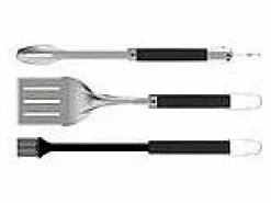 WEBER Mejor juego de utensilios de 3 piezas para barbacoa Gris