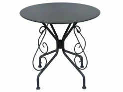 Mesa + 4 sillones jardín estilo hierro forjado gris - GUERMANTES^MYLIA