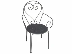 Mesa + 4 sillones jardín estilo hierro forjado gris - GUERMANTES^MYLIA