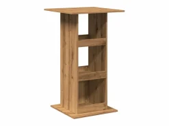 Clicnbuy Mueble Bar|Mesa alta bar con almacenaje madera roble artisian 60x60x102 cm