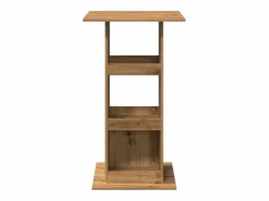 Clicnbuy Mueble Bar|Mesa alta bar con almacenaje madera roble artisian 60x60x102 cm
