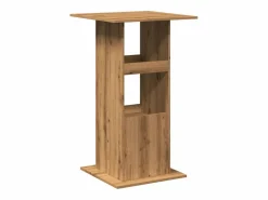 Clicnbuy Mueble Bar|Mesa alta bar con almacenaje madera roble artisian 60x60x102 cm