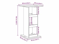 Clicnbuy Mesa alta bar con almacenaje madera Sonoma 60x60x102 cm Gris Discount