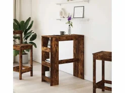 Mesa alta bar con estantes roble ahumado 90x40x103,5 cm^Clicnbuy Discount